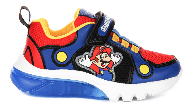 Geox J Ciberdrone A X Supermario In Navy Red For Infants