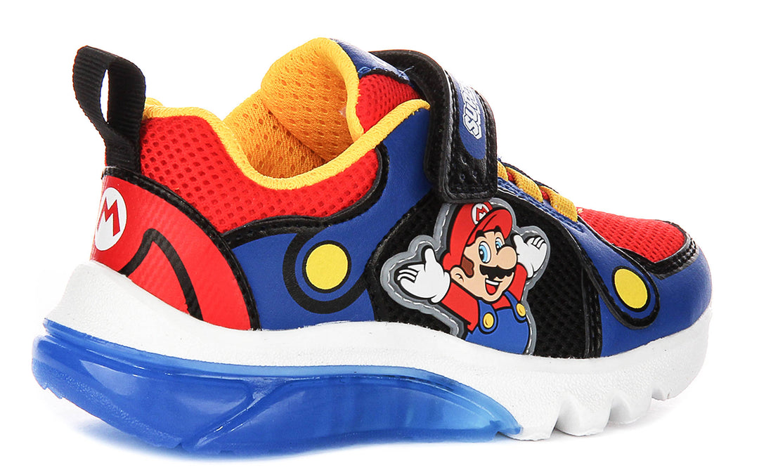 Geox J Ciberdrone A X Supermario In Navy Red For Infants