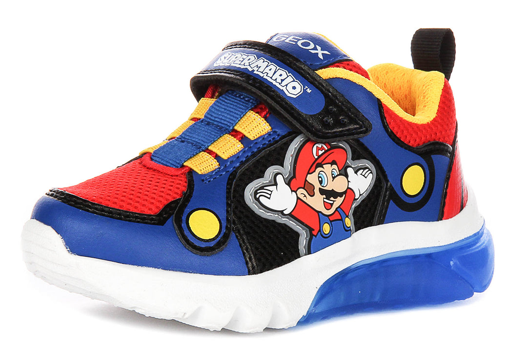 Geox J Ciberdrone A X Supermario In Navy Red For Infants