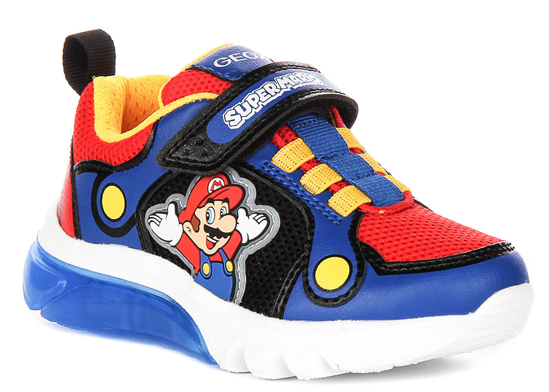 Geox J Ciberdrone A In Navy Red For Kids