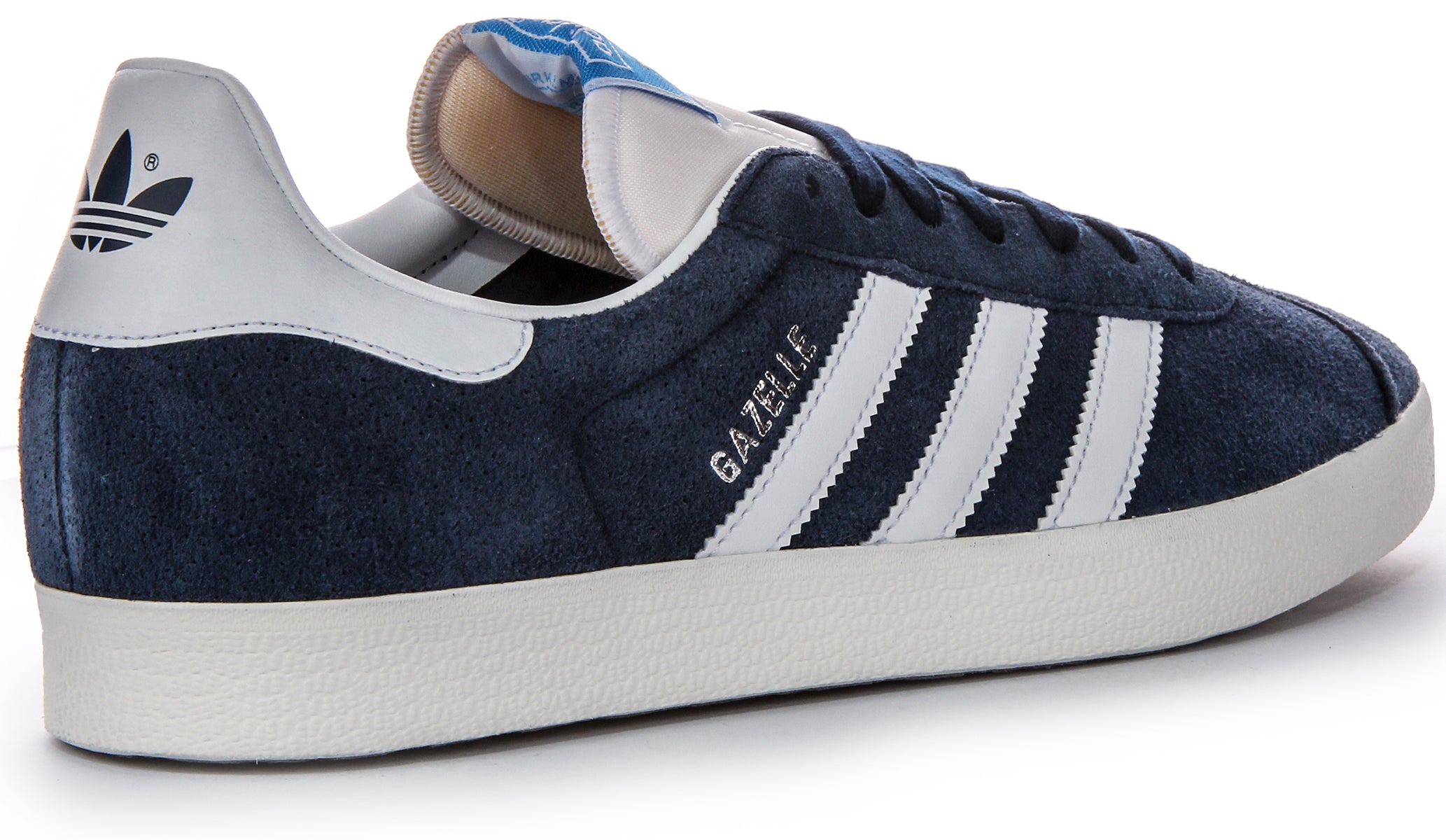 Adidas Gazelle In Navy White For Men Lace up Suede Trainers 4feetshoes