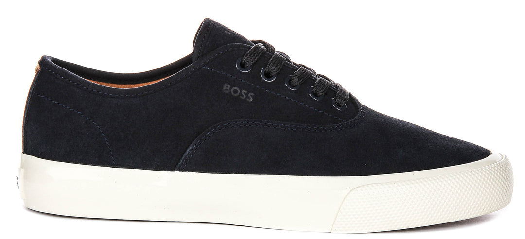 Boss Aiden Tennis Suede In Navy White For Men