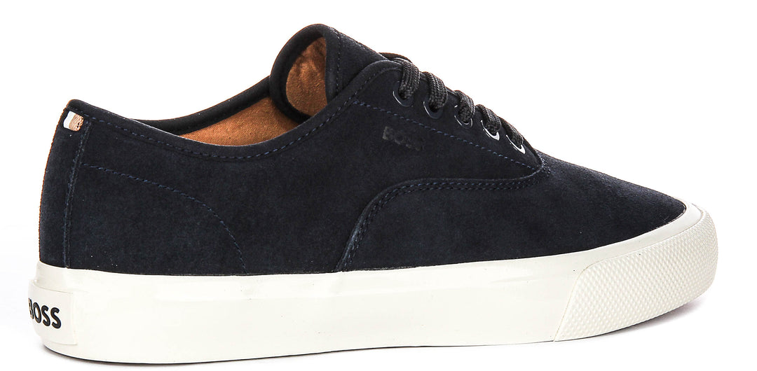 Boss Aiden Tennis Suede In Navy White For Men