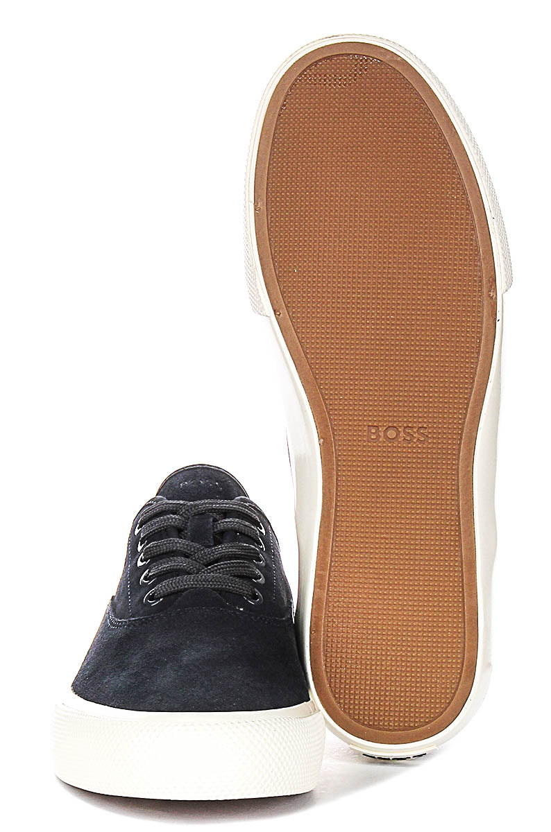 Boss Aiden Tennis Suede In Navy White For Men