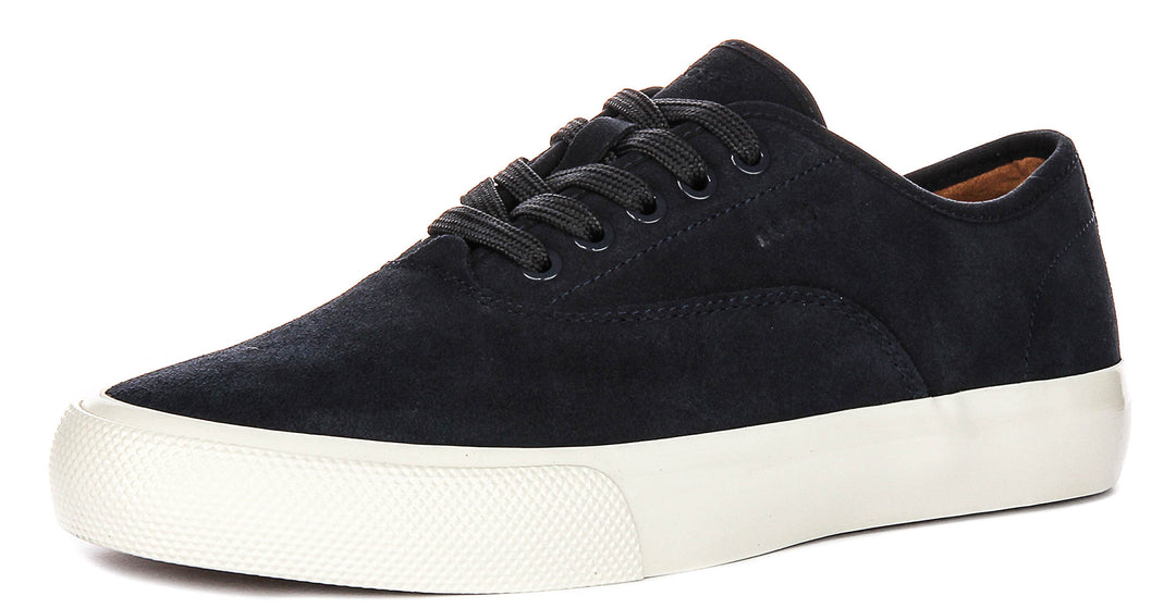 Boss Aiden Tennis Suede In Navy White For Men