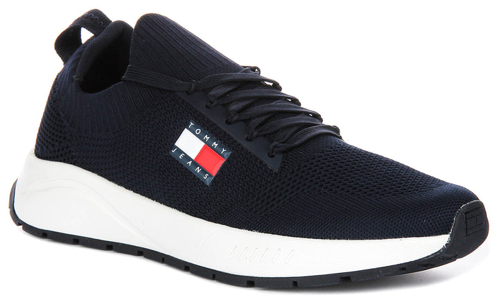 Tommy Hilfiger Runner Knit In Navy White For Men