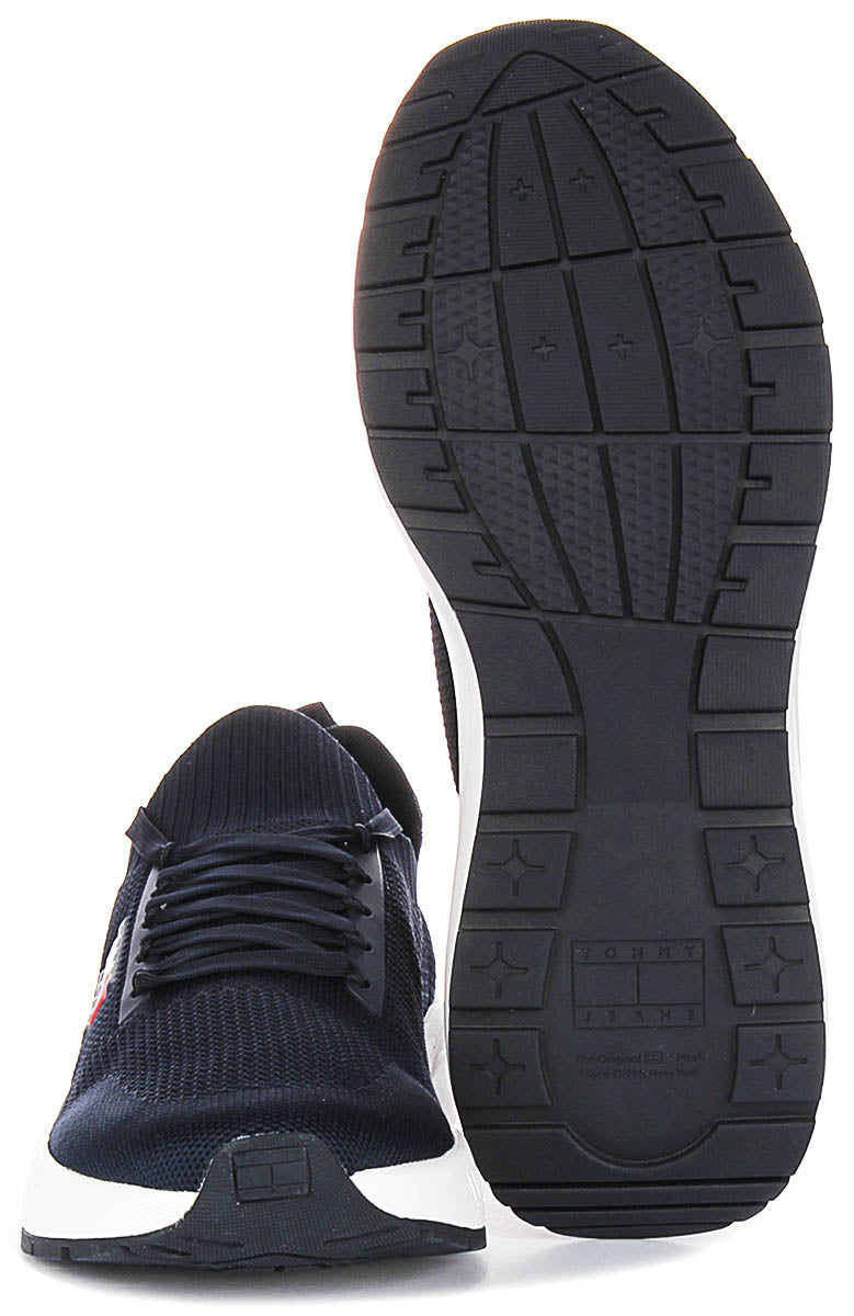 Tommy Hilfiger Runner Knit In Navy White For Men