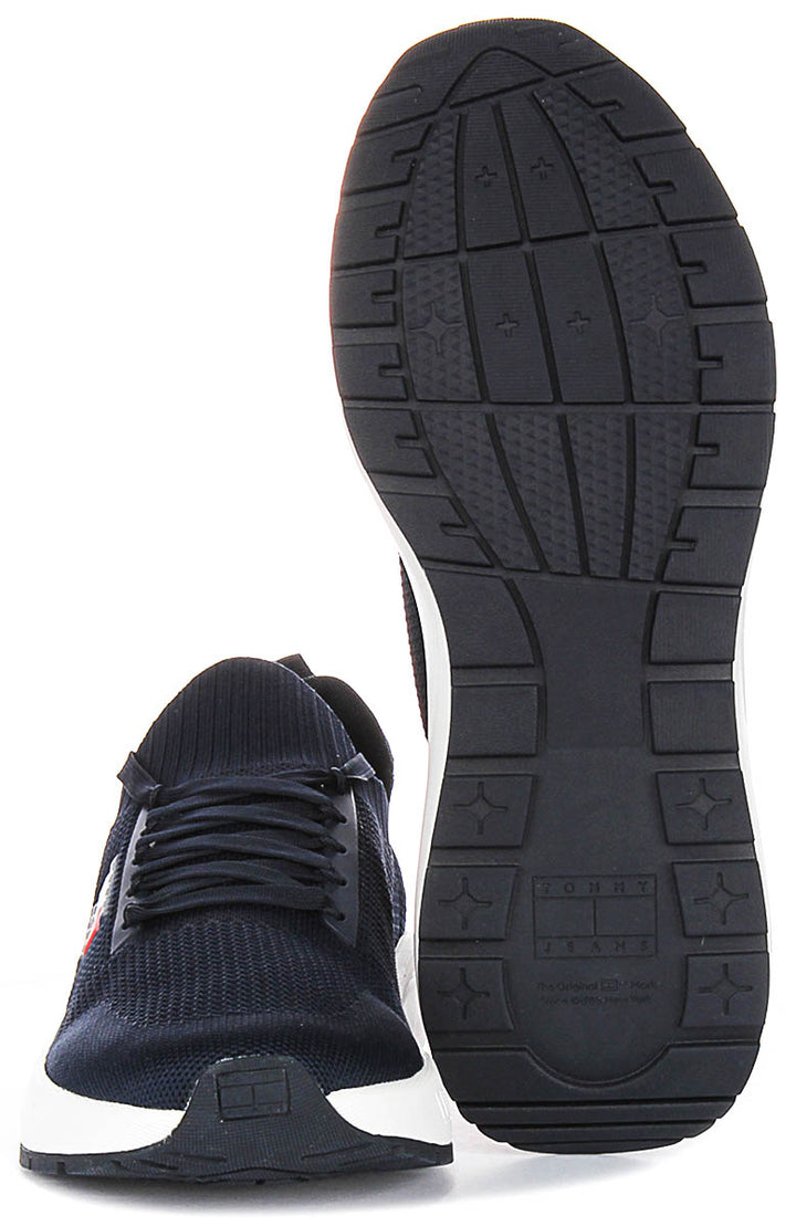 Tommy Hilfiger Runner Knit In Navy White For Men