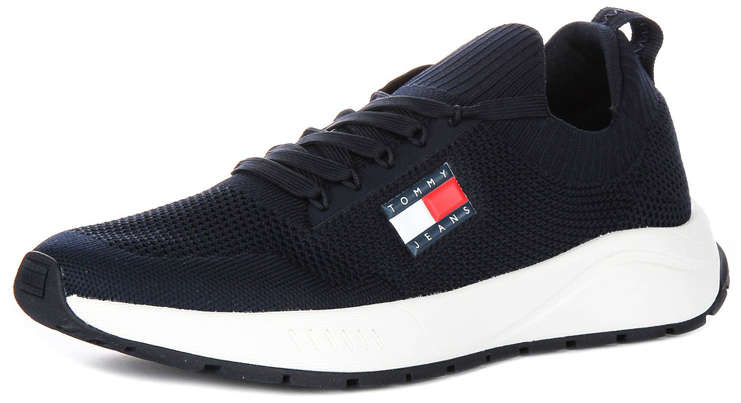 Tommy Hilfiger Runner Knit In Navy White For Men