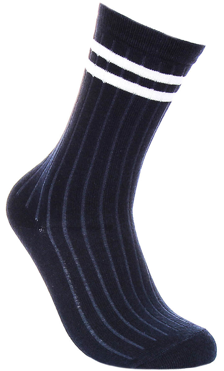 Justinreess England 2P Stripe W In Navy White For Women