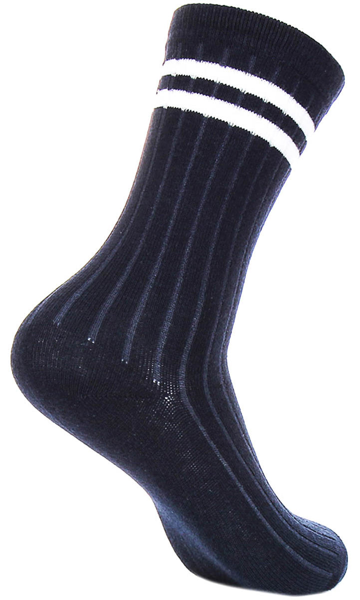 Justinreess England 2P Stripe W In Navy White For Women