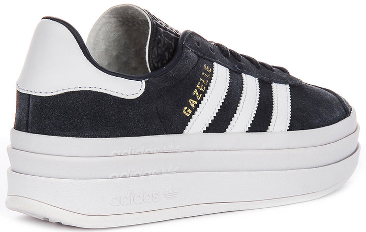 Adidas Gazelle Bold J In Navy White For Youth