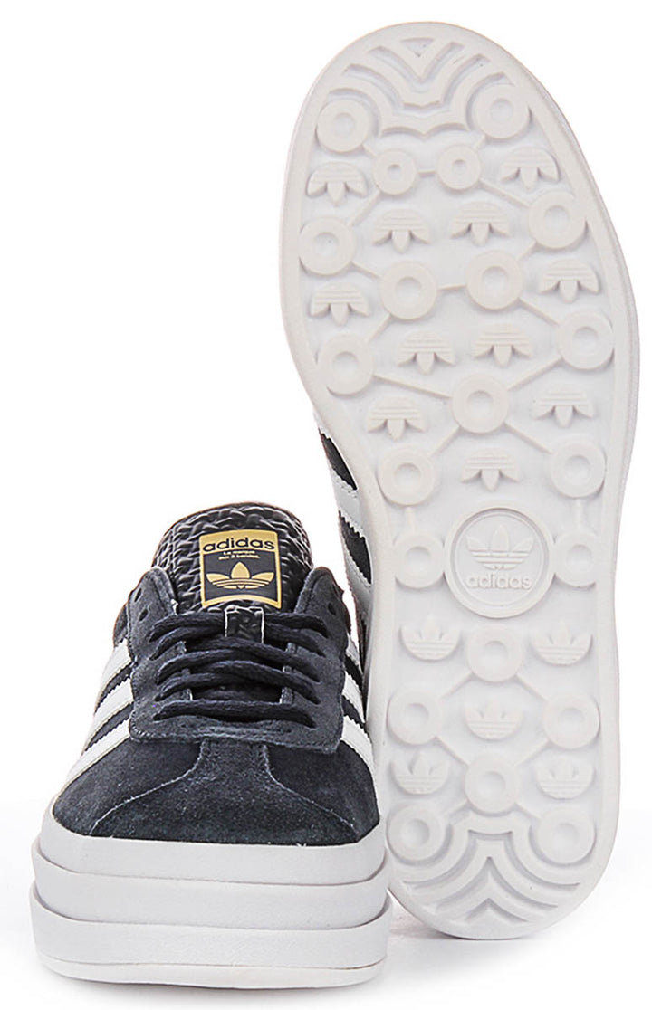 Adidas Gazelle Bold J In Navy White For Youth