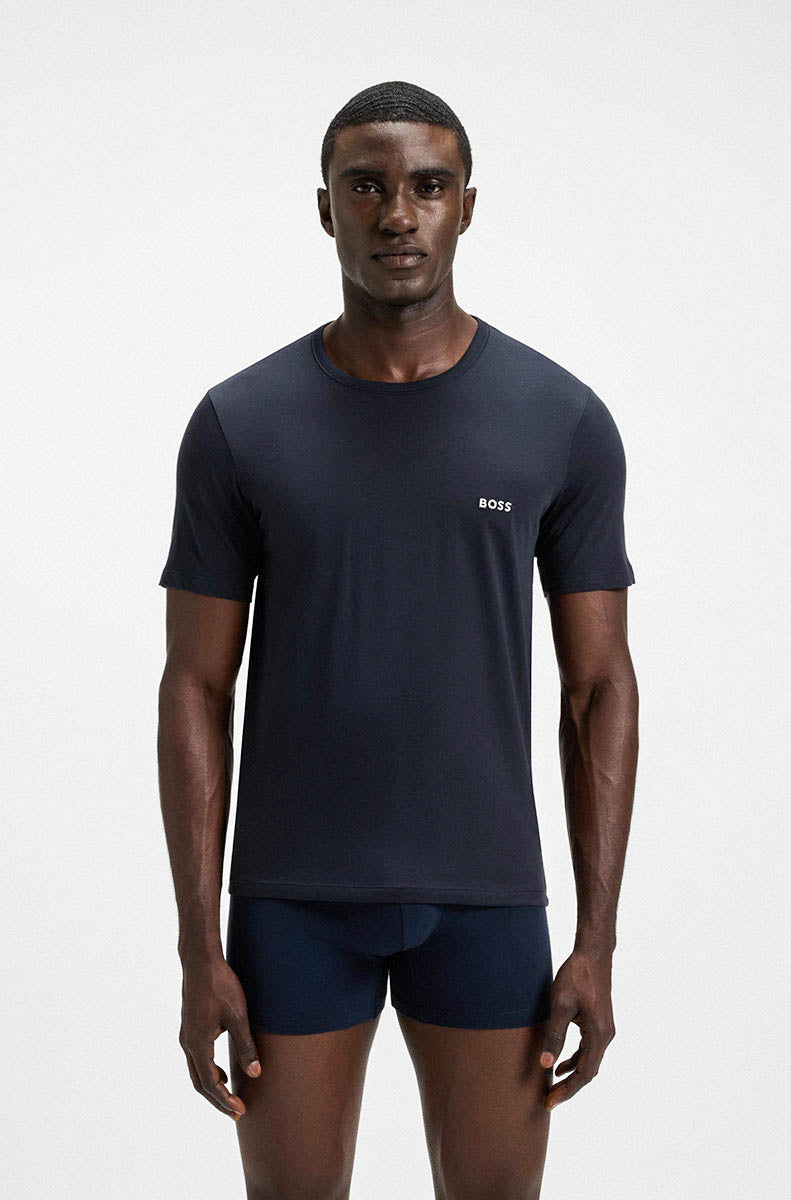 Boss T shirt 3 Pack Classsic In Navy White For Men