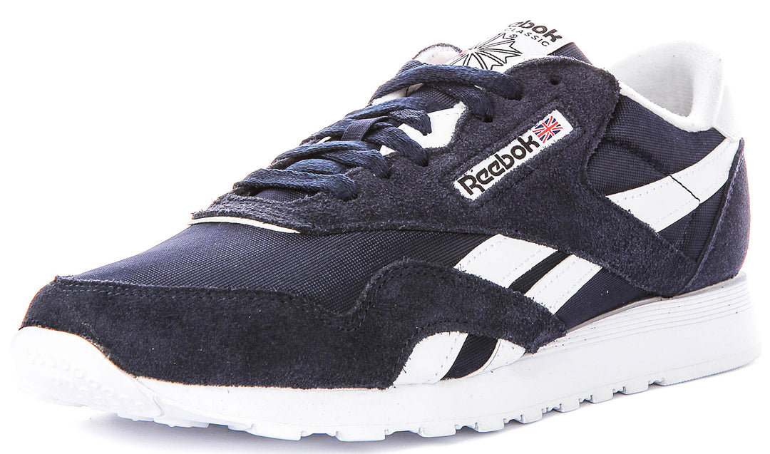Reebok Classic Nylon In Navy White For Men