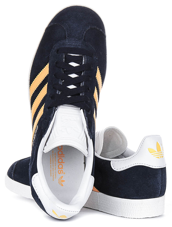 Adidas Gazelle In Navy Yellow