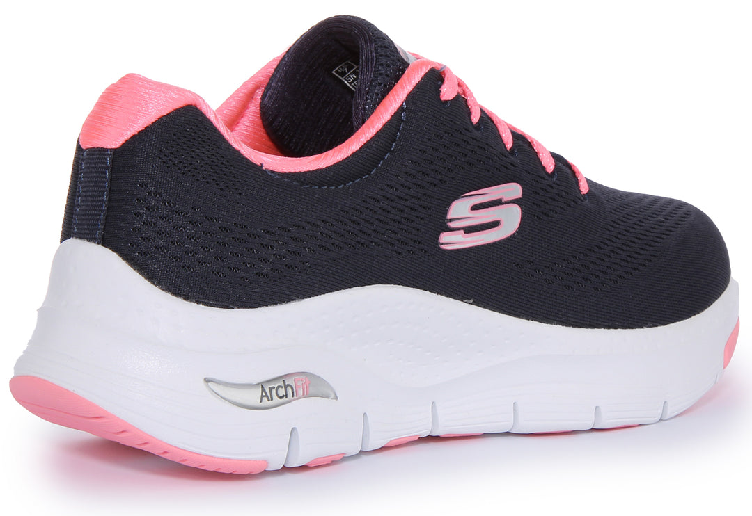 Skechers Arch Fit In Navy Pink For Women