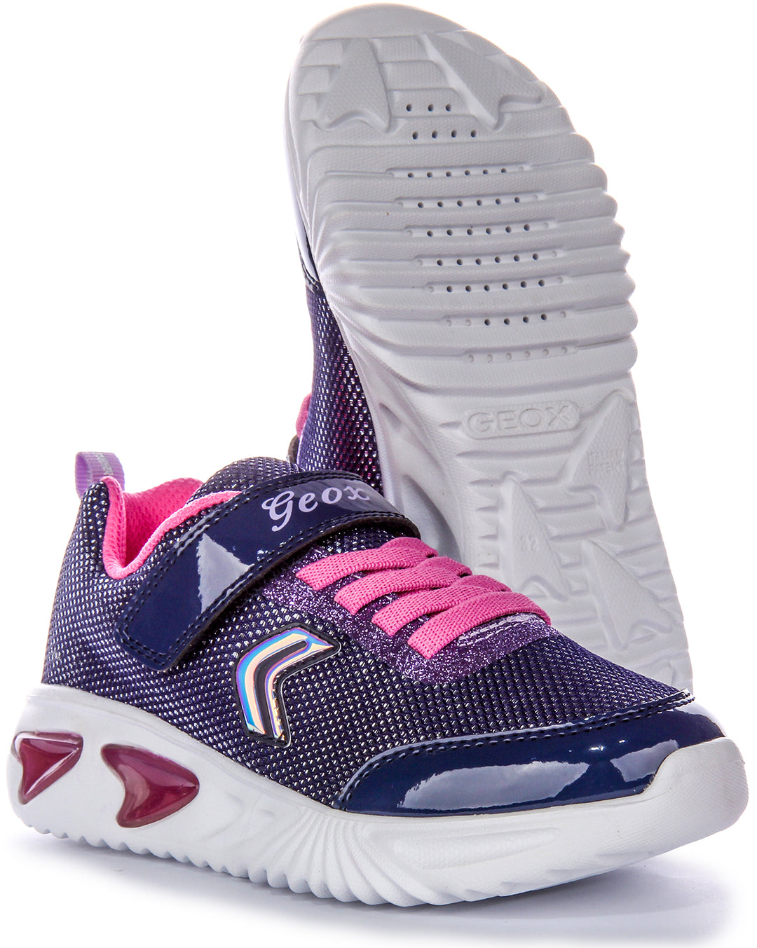 Sneakers mesh per neonati Geox J Assister G. A Infants in blu navy rosa