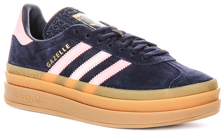 Adidas Gazelle Bold J In Navy Pink For Youth