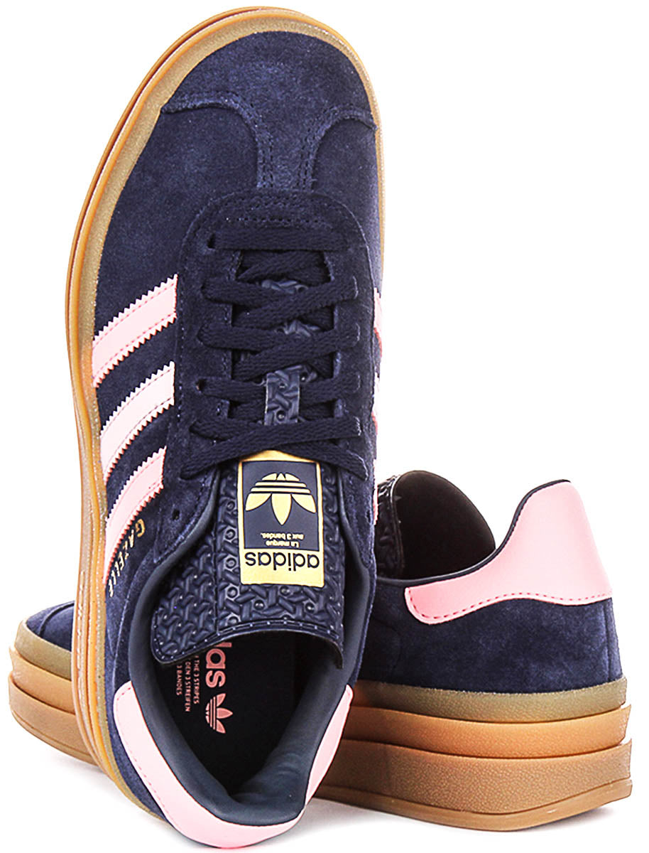 Adidas Gazelle Bold J In Navy Pink For Youth