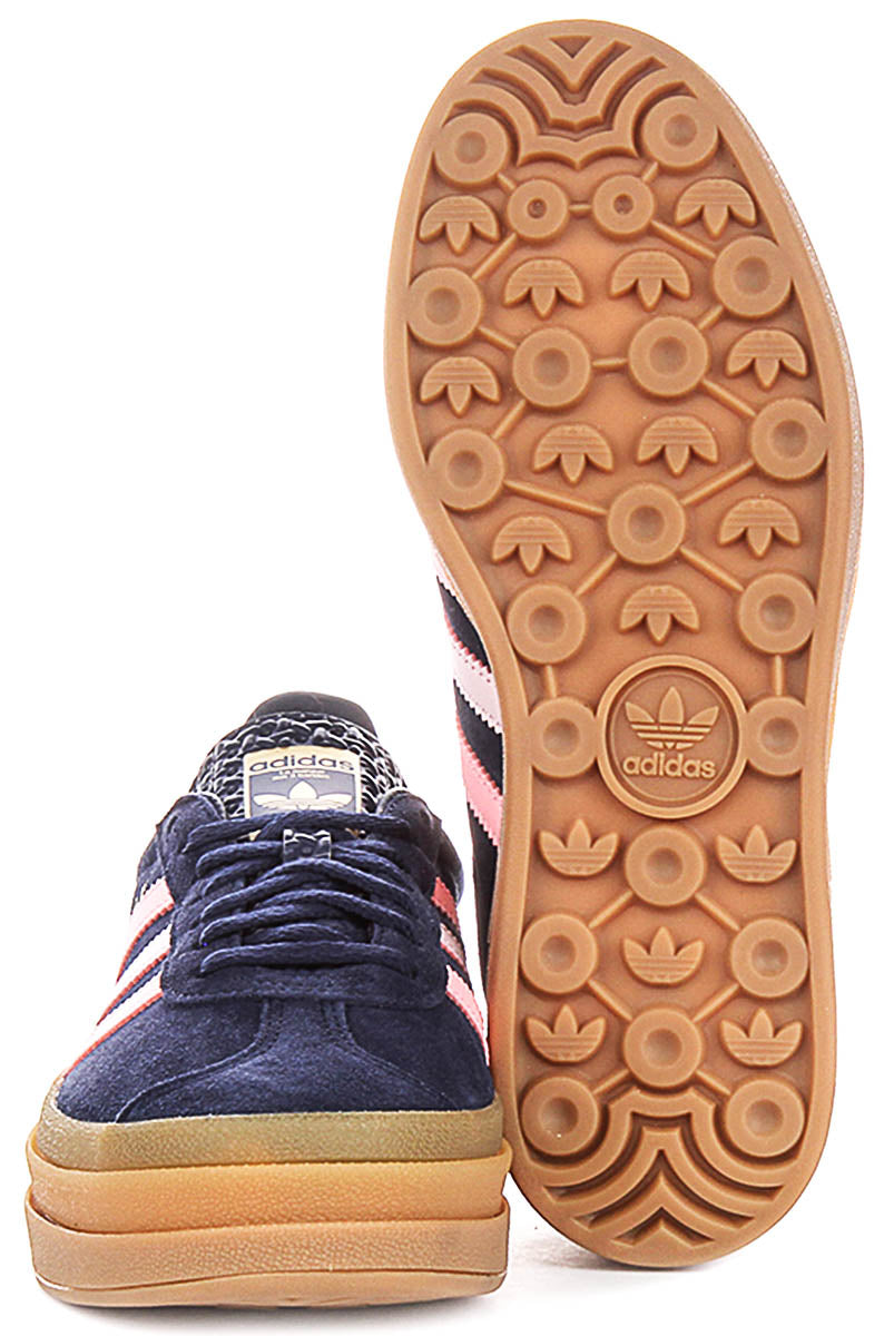 Adidas Gazelle Bold J In Navy Pink For Youth