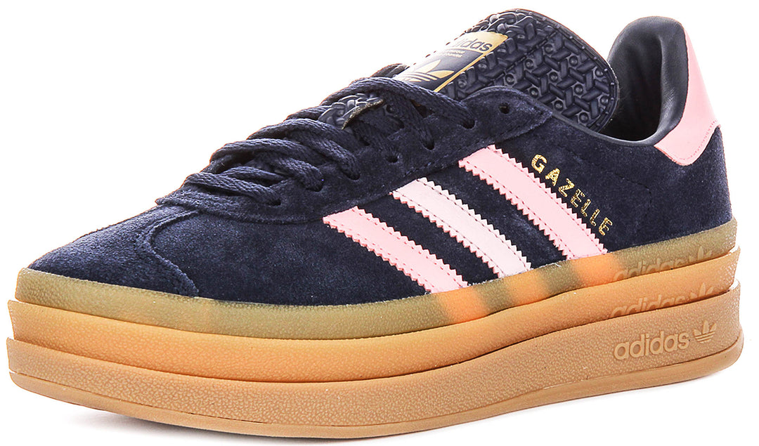 Adidas Gazelle Bold J In Navy Pink For Youth