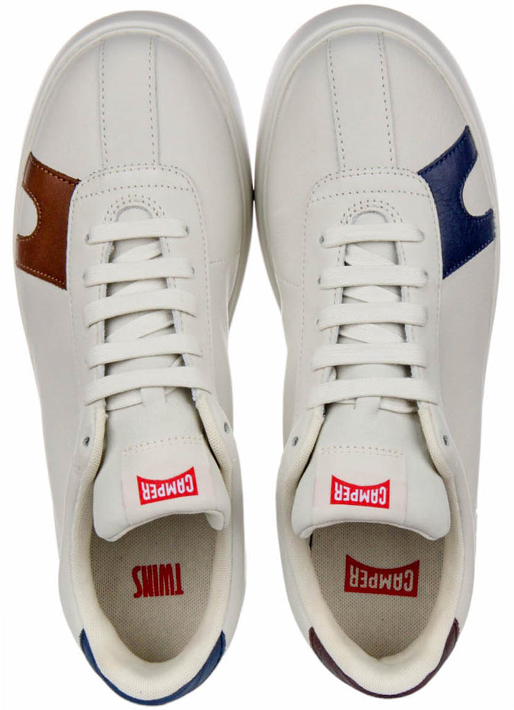 Camper Twins In Off White Mens Lace Up Leather Trainer – 4feetshoes
