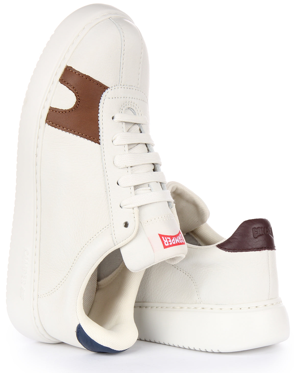 Camper Twins In Off White | Womens Lace Up Leather Trainer