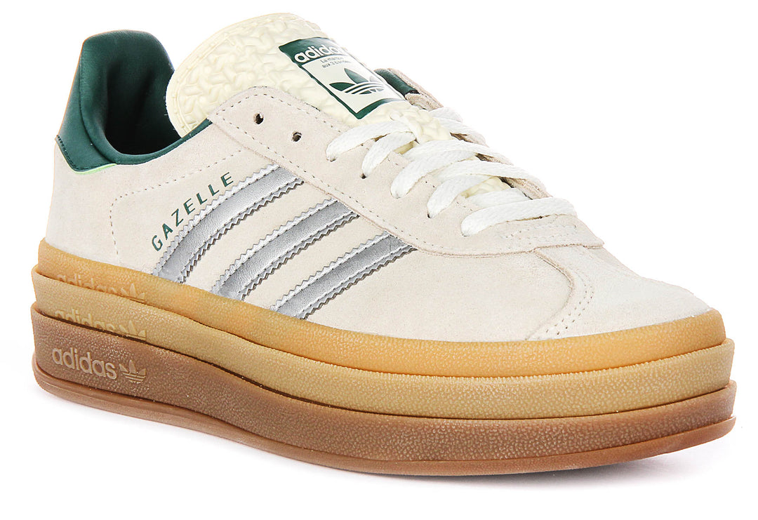 Adidas Gazelle Bold In Off White For Women | Lace up Trainers 4feetshoes Adidas Gazelle Bold In Off White For Women | Lace up Trainers 4feetshoes