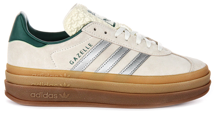 Adidas Gazelle Bold In Off White Silver For Women