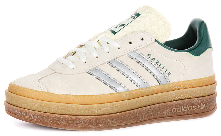 Adidas Gazelle Bold In Off White Silver For Women