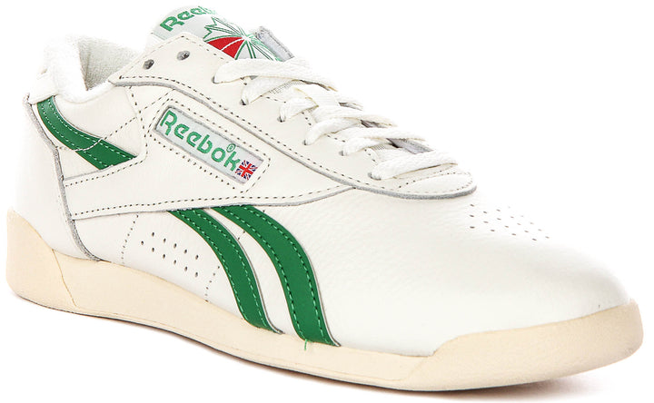 Reebok Freestyle Lo In Off White Green For Women