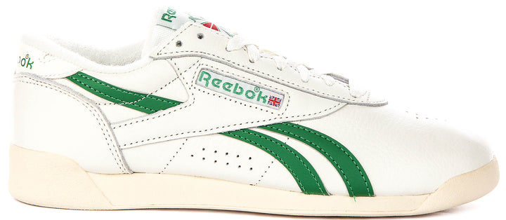 Reebok Freestyle Lo In Off White Green For Women