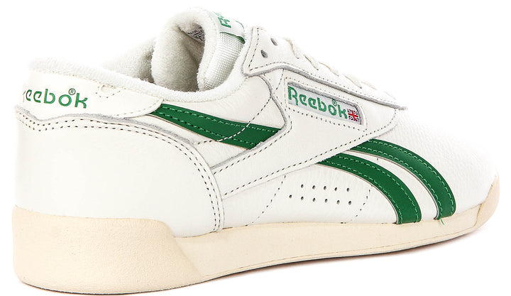 Reebok Freestyle Lo In Off White Green For Women