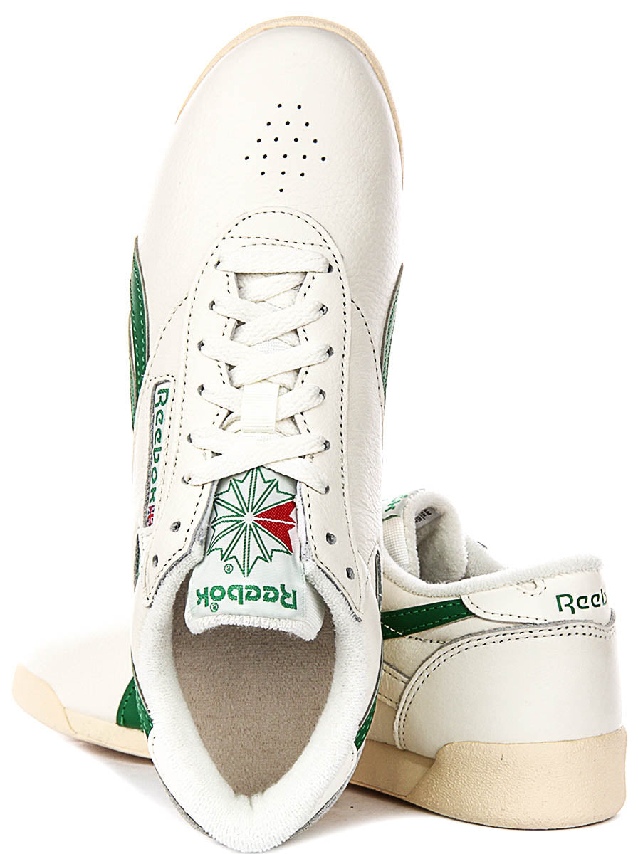 Reebok Freestyle Lo In Off White Green For Women