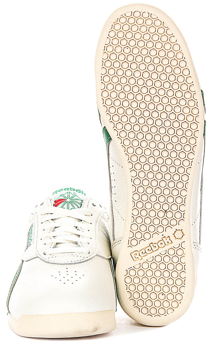 Reebok Freestyle Lo In Off White Green For Women