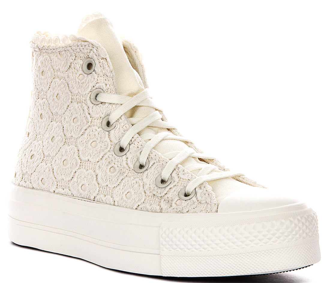Converse Chuck Taylor A18888C All Star Lift Platform Crochet In White