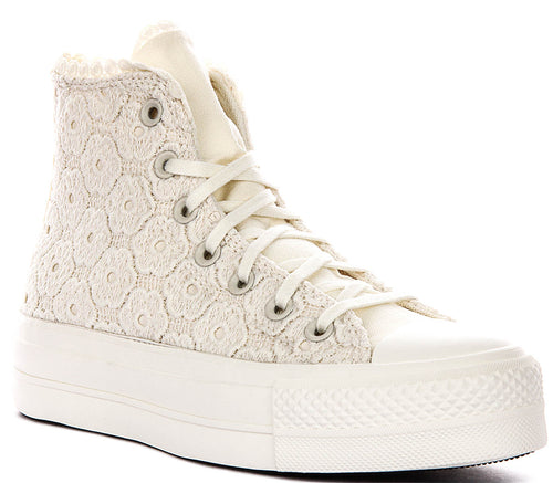 Converse Chuck Taylor A18888C All Star Lift Platform Crochet In White