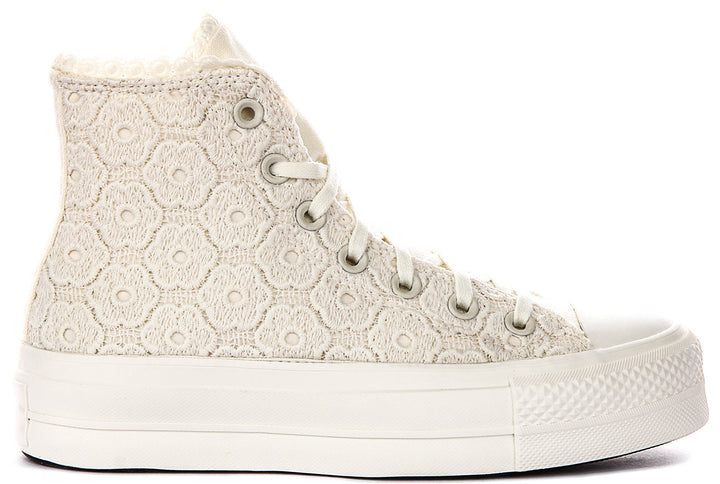 Converse Chuck Taylor A18888C All Star Lift Platform Crochet In White
