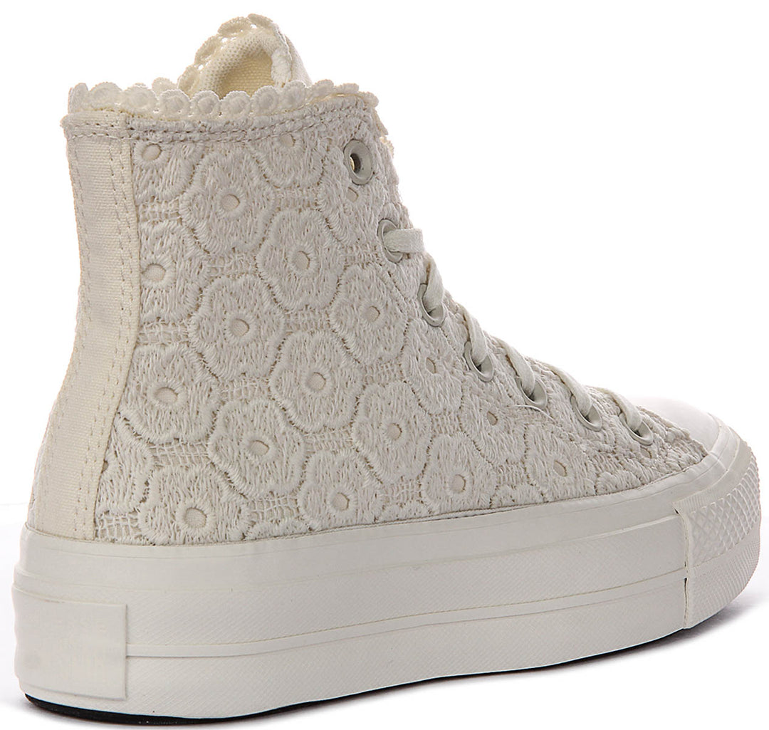 Converse Chuck Taylor A18888C All Star Lift Platform Crochet In White