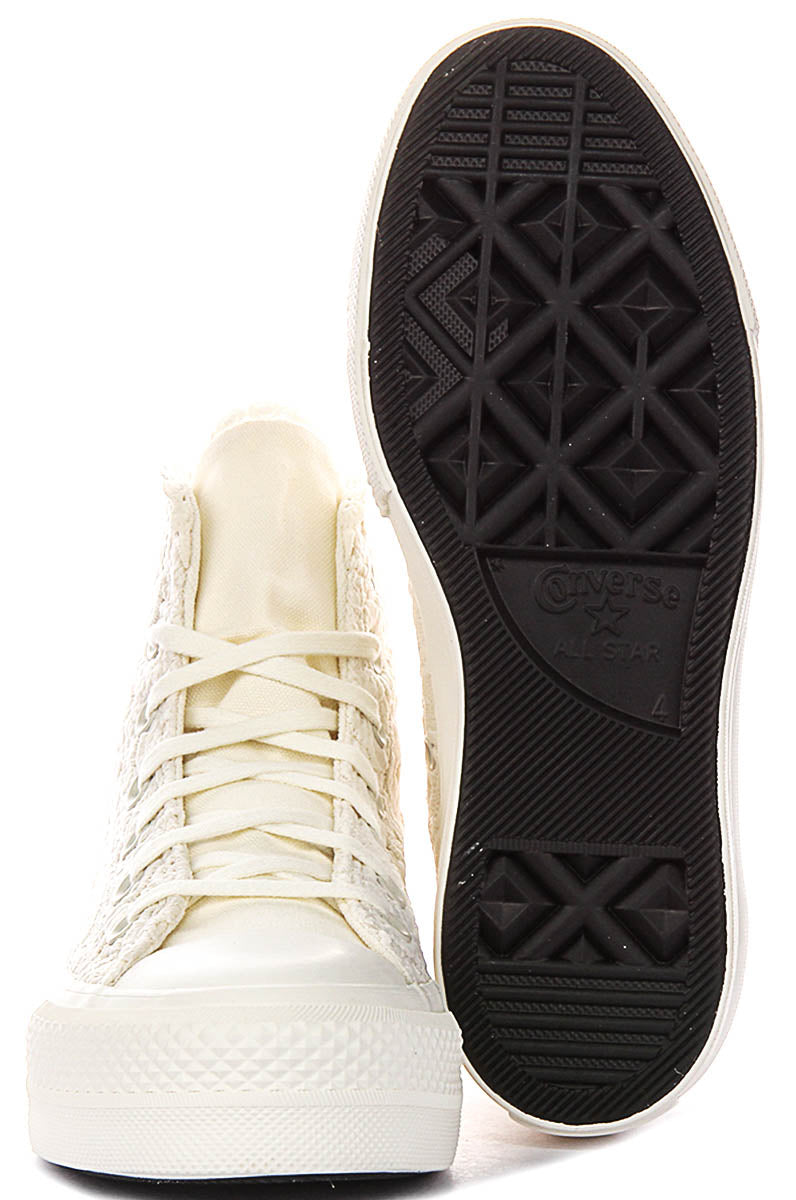 Converse Chuck Taylor A18888C All Star Lift Platform Crochet In White