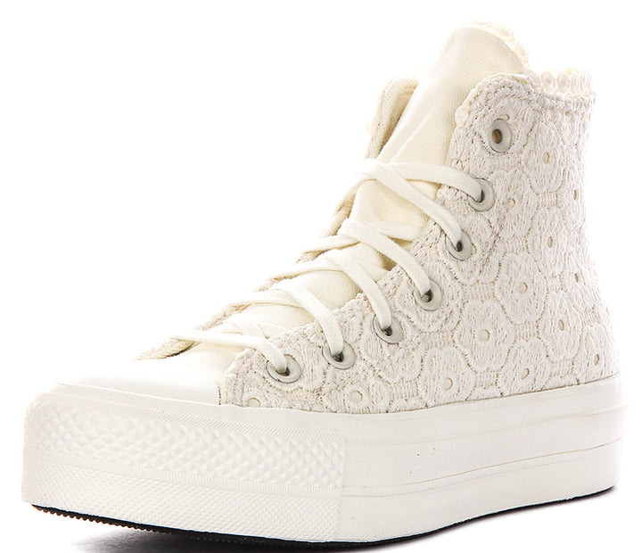 Converse Chuck Taylor A18888C All Star Lift Platform Crochet In White