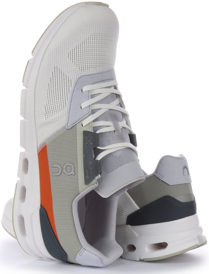 On Running Cloudrifty para hombre en zapatillas de malla solar de color blanco hueso