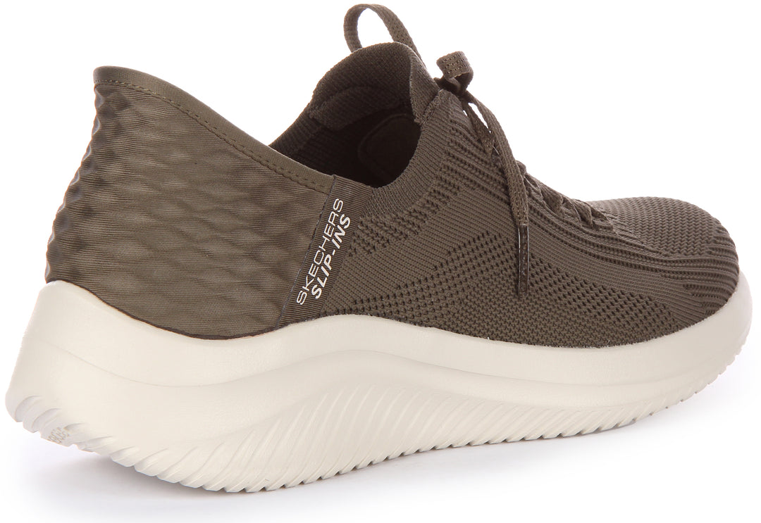 Skechers SlipIns: Ultra Flex 3.0Brilliant Zapatillas de malla de punto para mujer en oliva