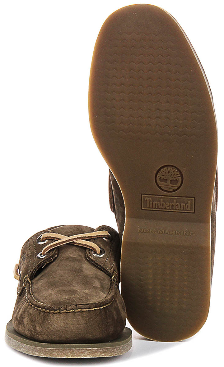 Timberland Boat Shoes A4187 In Olive For Men