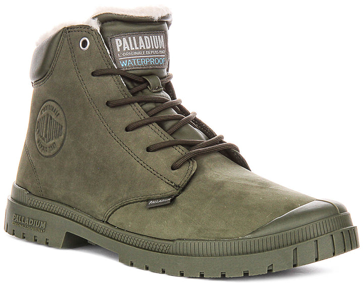 Palladium SP20 Cuff Waterproof Leather In Olive For Men
