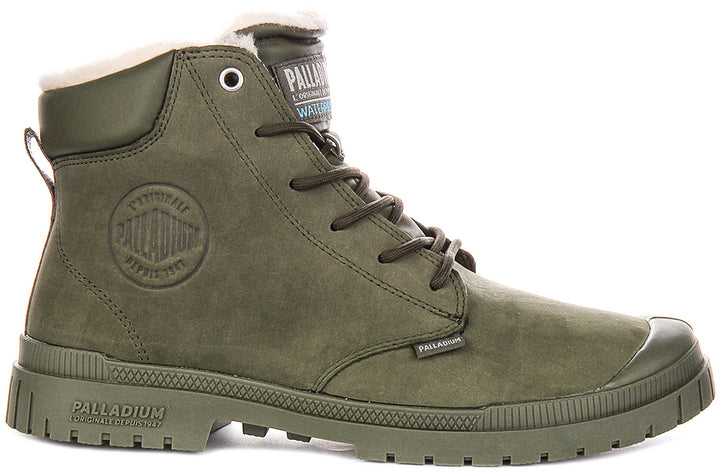 Palladium SP20 Cuff Waterproof Leather In Olive For Men