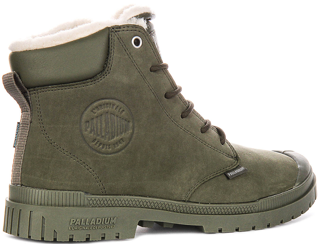 Palladium SP20 Cuff Waterproof Leather In Olive For Men