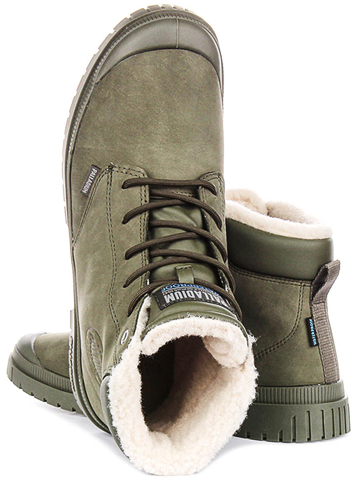 Palladium SP20 Cuff Waterproof Leather In Olive For Men