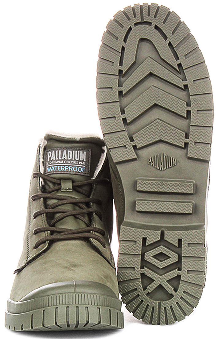 Palladium SP20 Cuff Waterproof Leather In Olive For Men